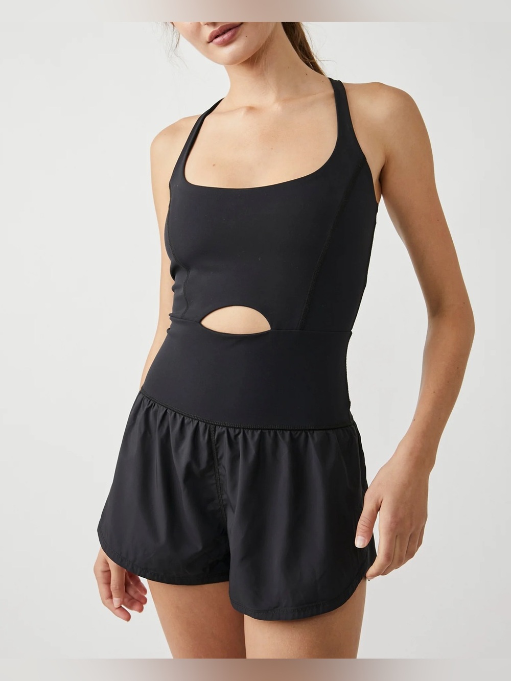Free People Righteous Runsie Compressive Cutout Blueprint Size Small
